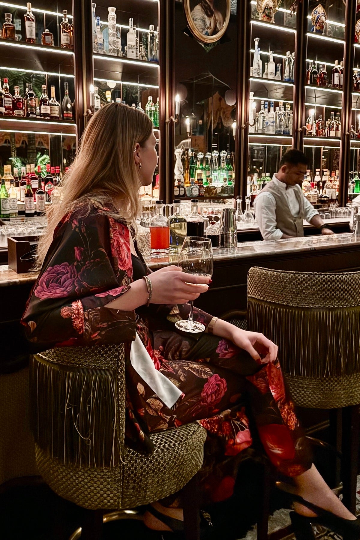 Nostalgic Bloom Wide-Leg Satin Trousers