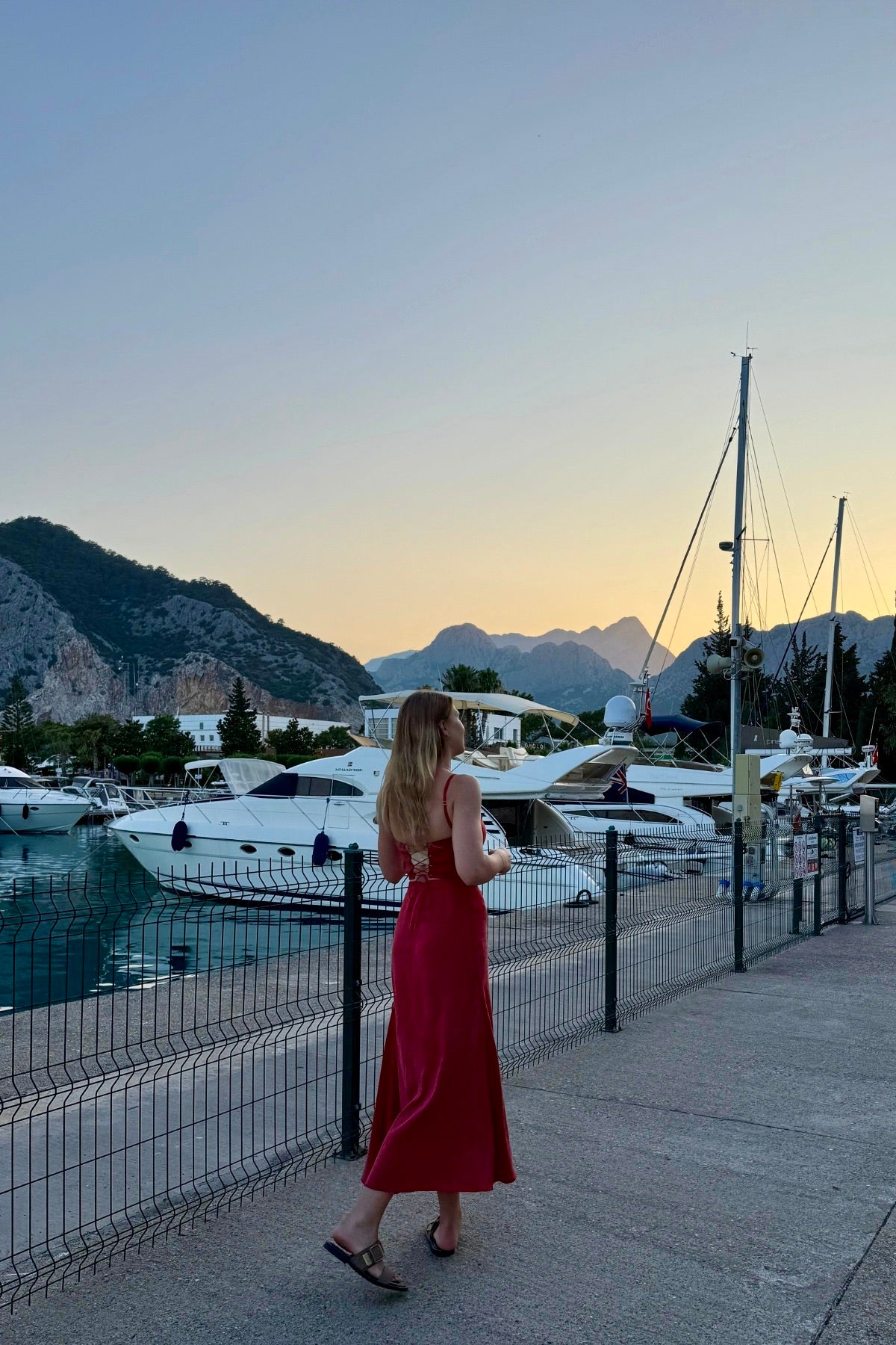 RED BAMBOO SLIP SKIRT