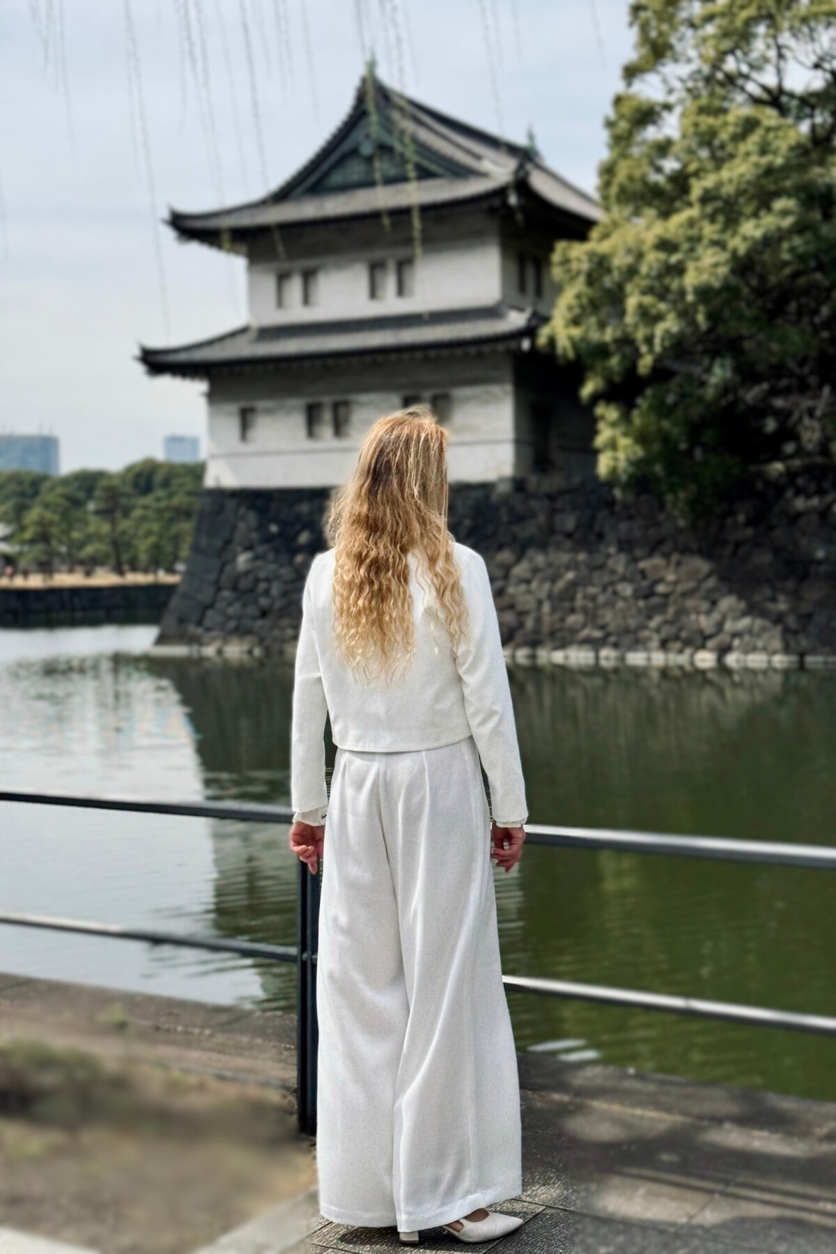 White Gold Crepe Jacket