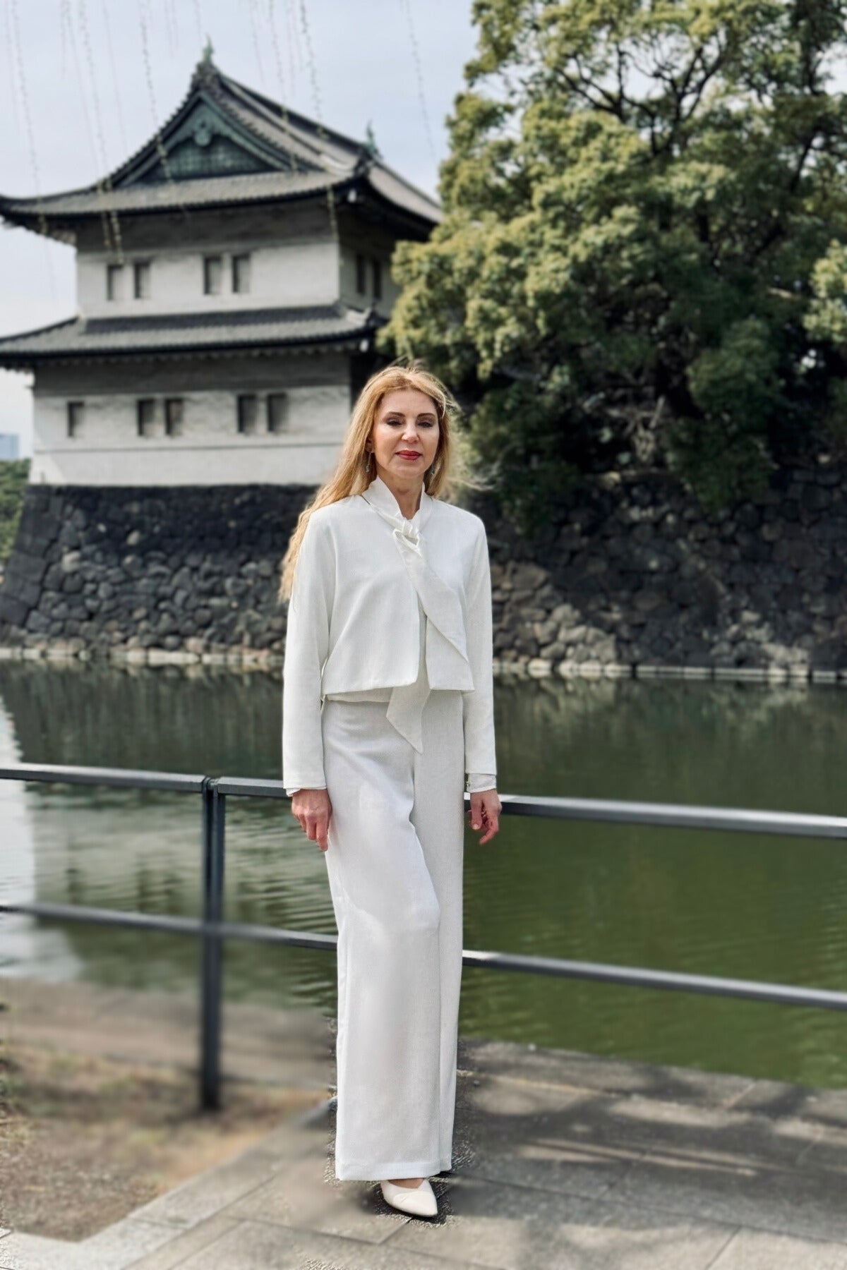 White Gold Crepe Jacket