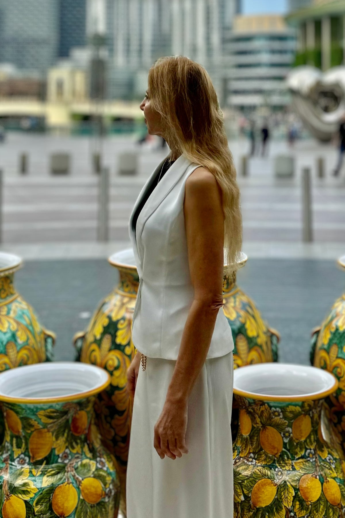 Marco Crepe Shawl Collar White Waistcoat