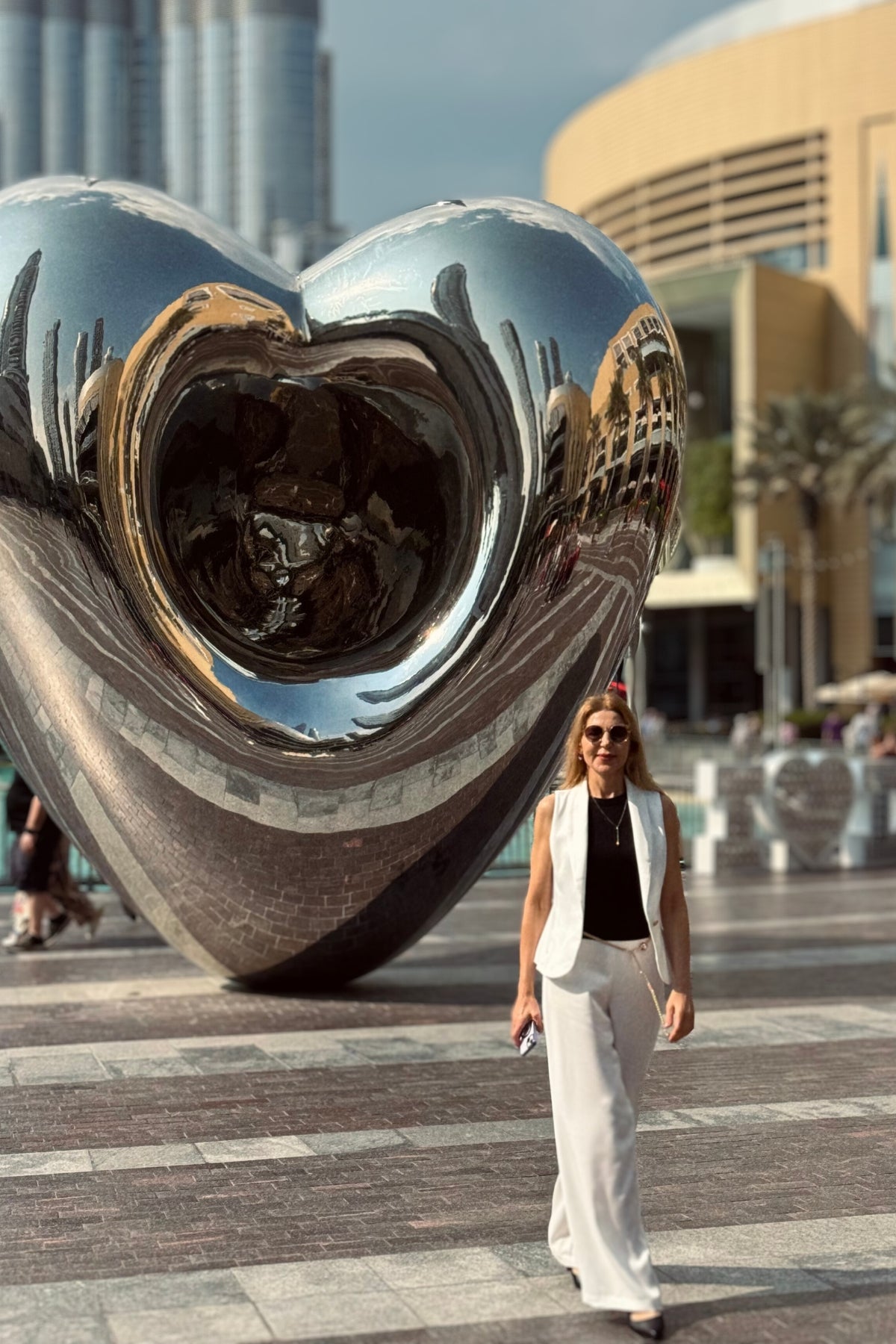 Marco Crepe White High Waisted Trousers