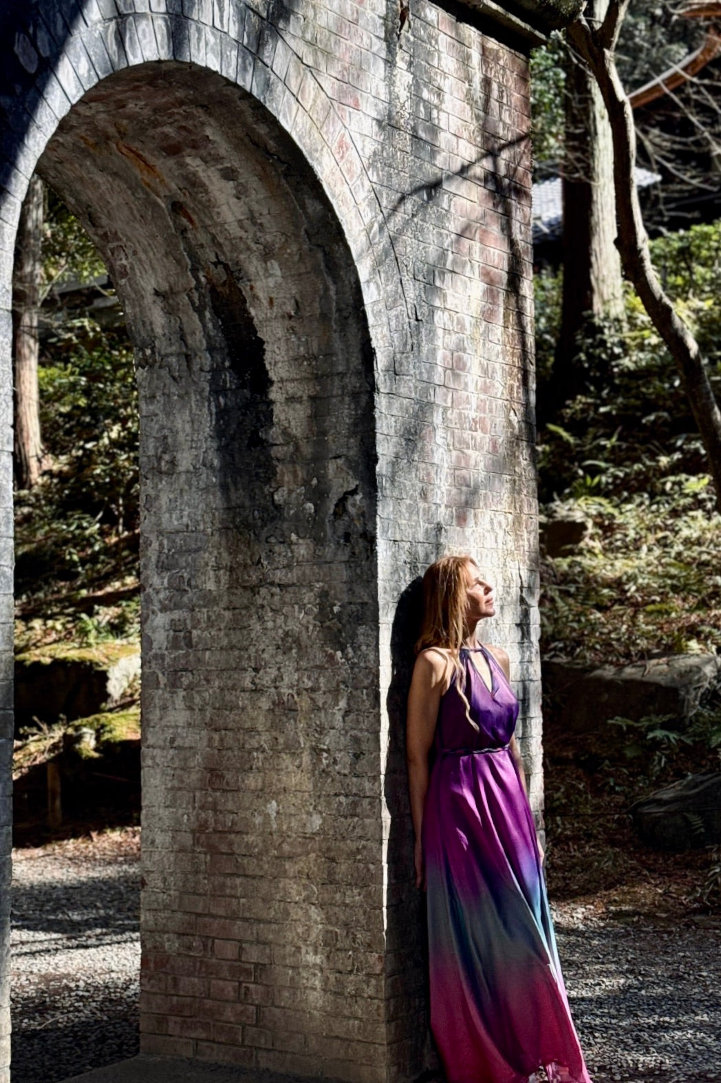 Violet Sunset Maxi Satin Dress