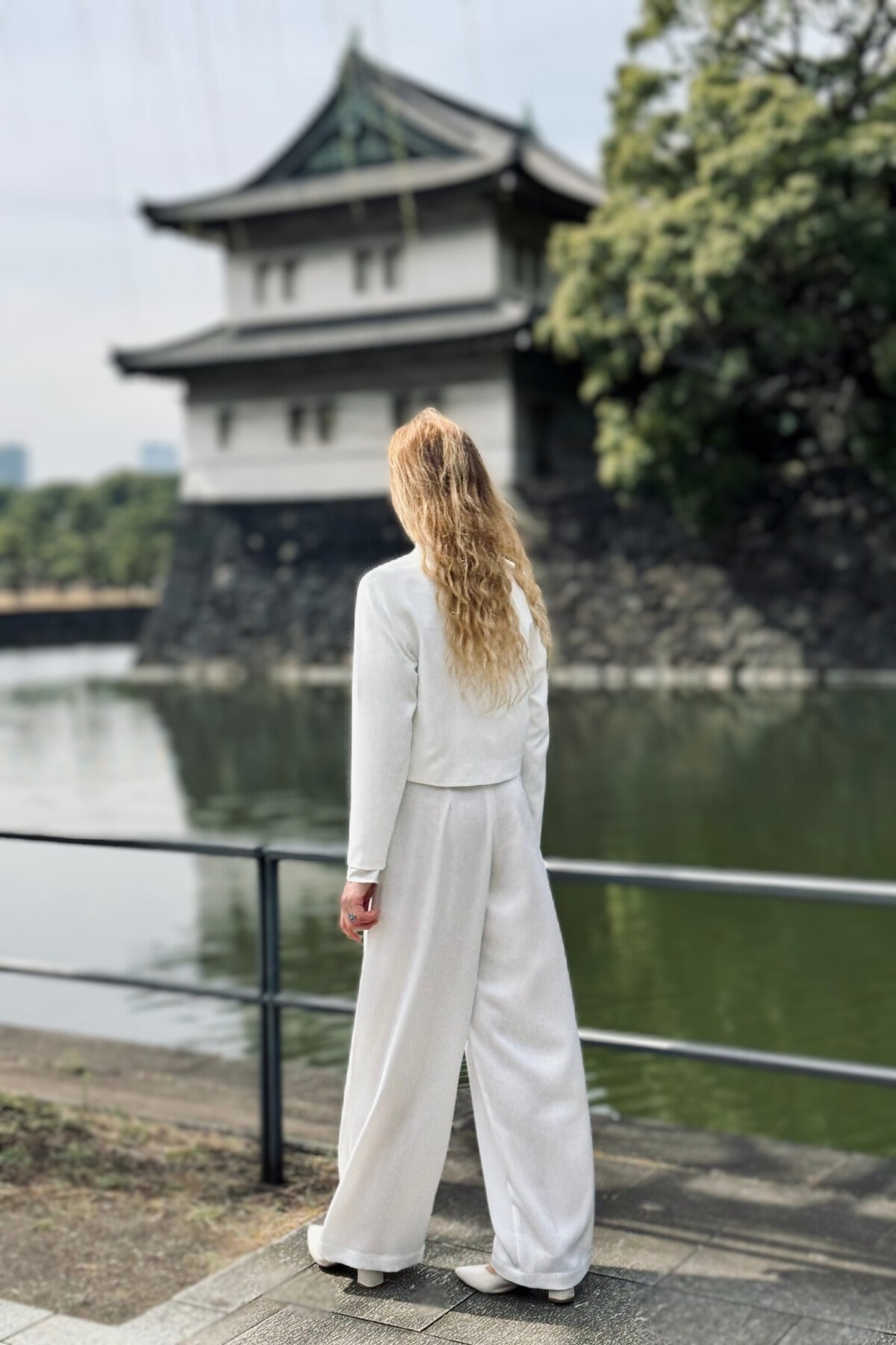 White Gold Crepe Jacket