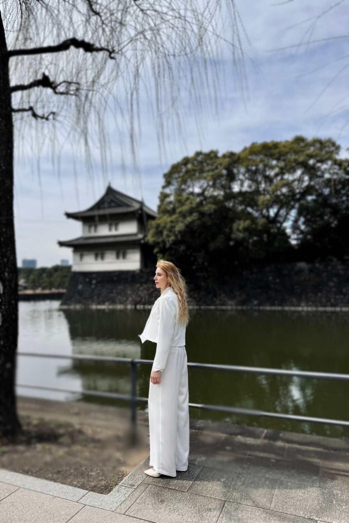 White Gold Crepe Jacket