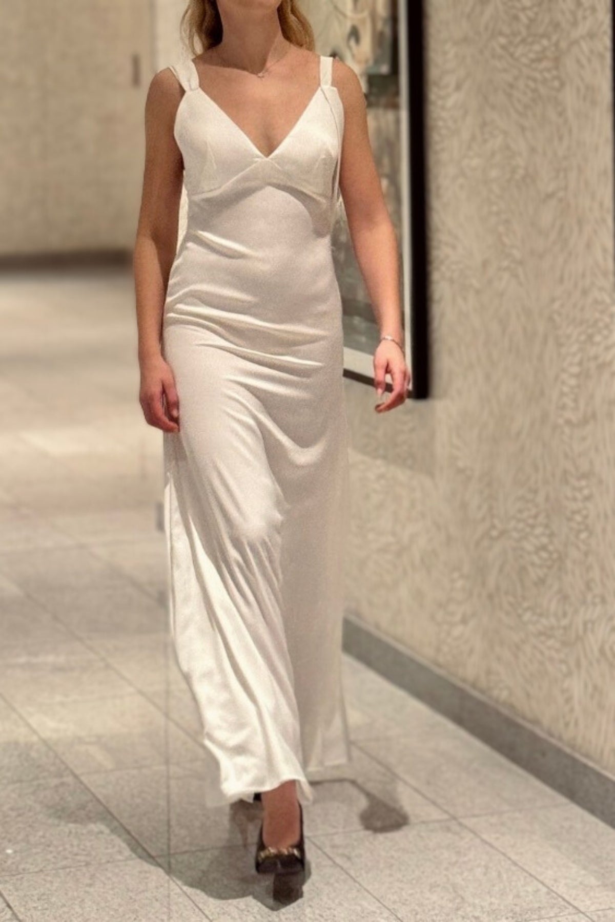 Eva Open Back Crepe Maxi Dress