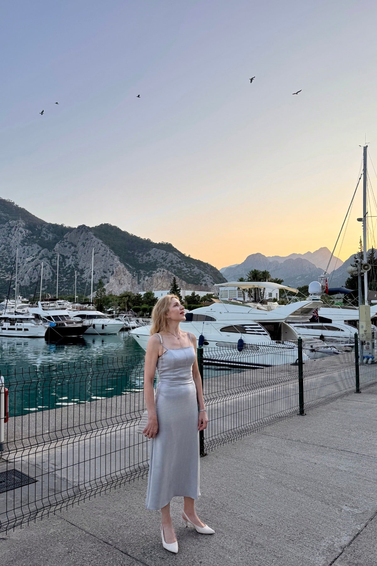 SILVER BAMBOO SLIP SKIRT