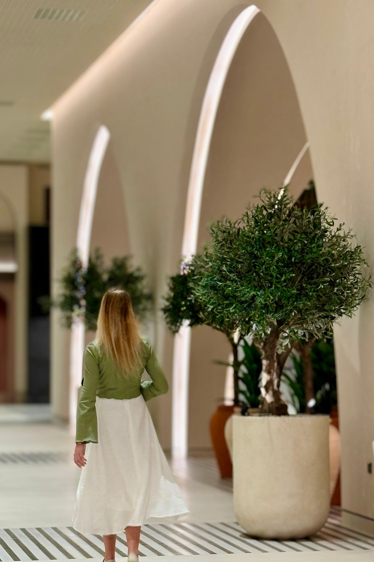 Luna Flow White Cotton Crepe Skirt