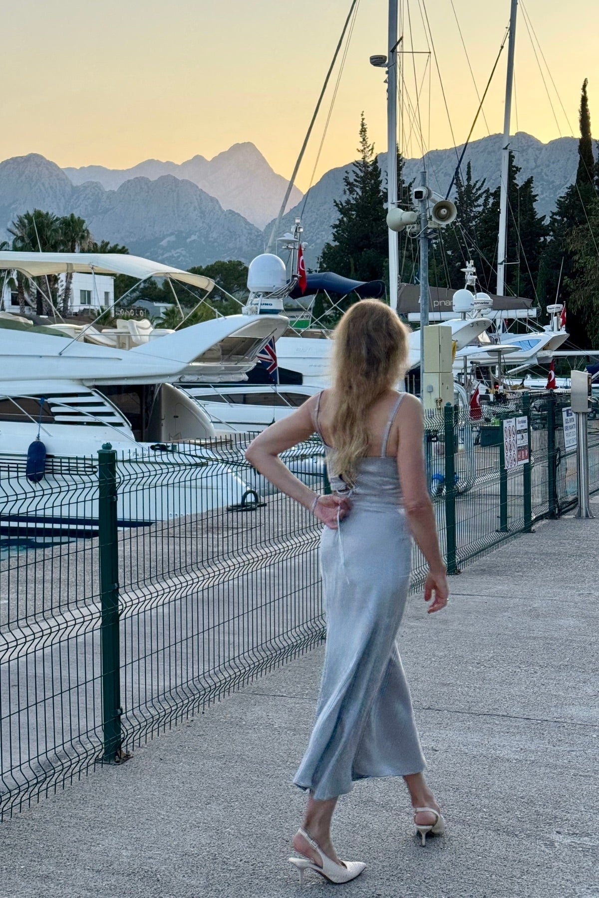 SILVER BAMBOO SLIP SKIRT