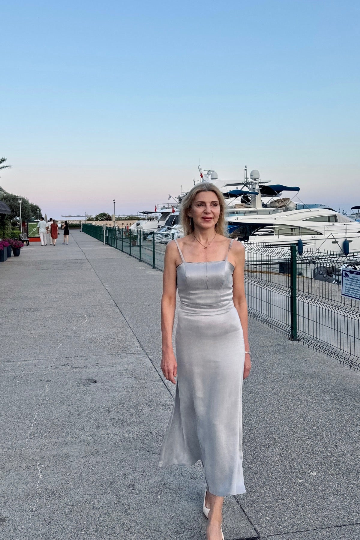 SILVER BAMBOO SLIP SKIRT