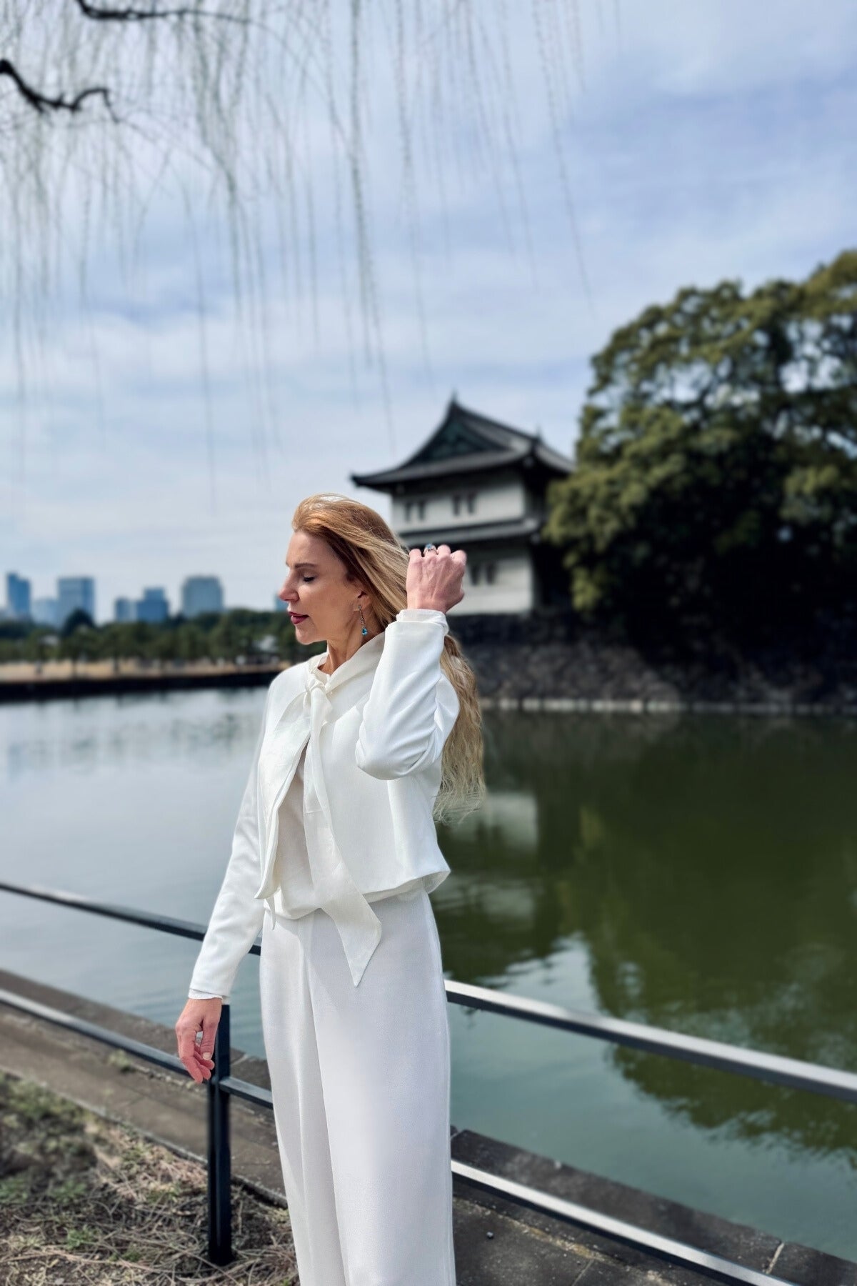 White Gold Crepe Jacket