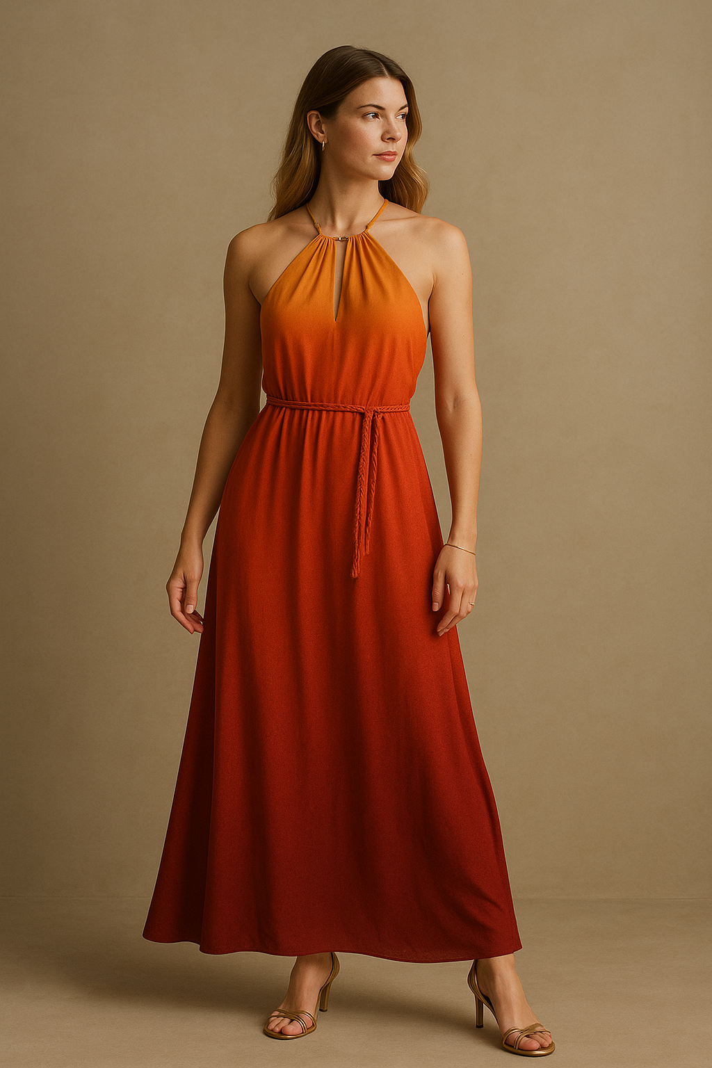 Sunset Dream Yellow & Orange Maxi Dress