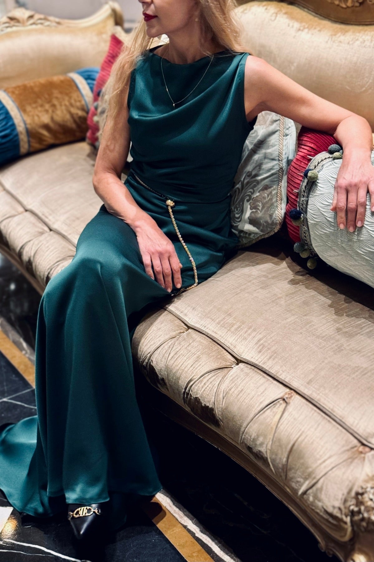 Emerald Green Crepe Dress