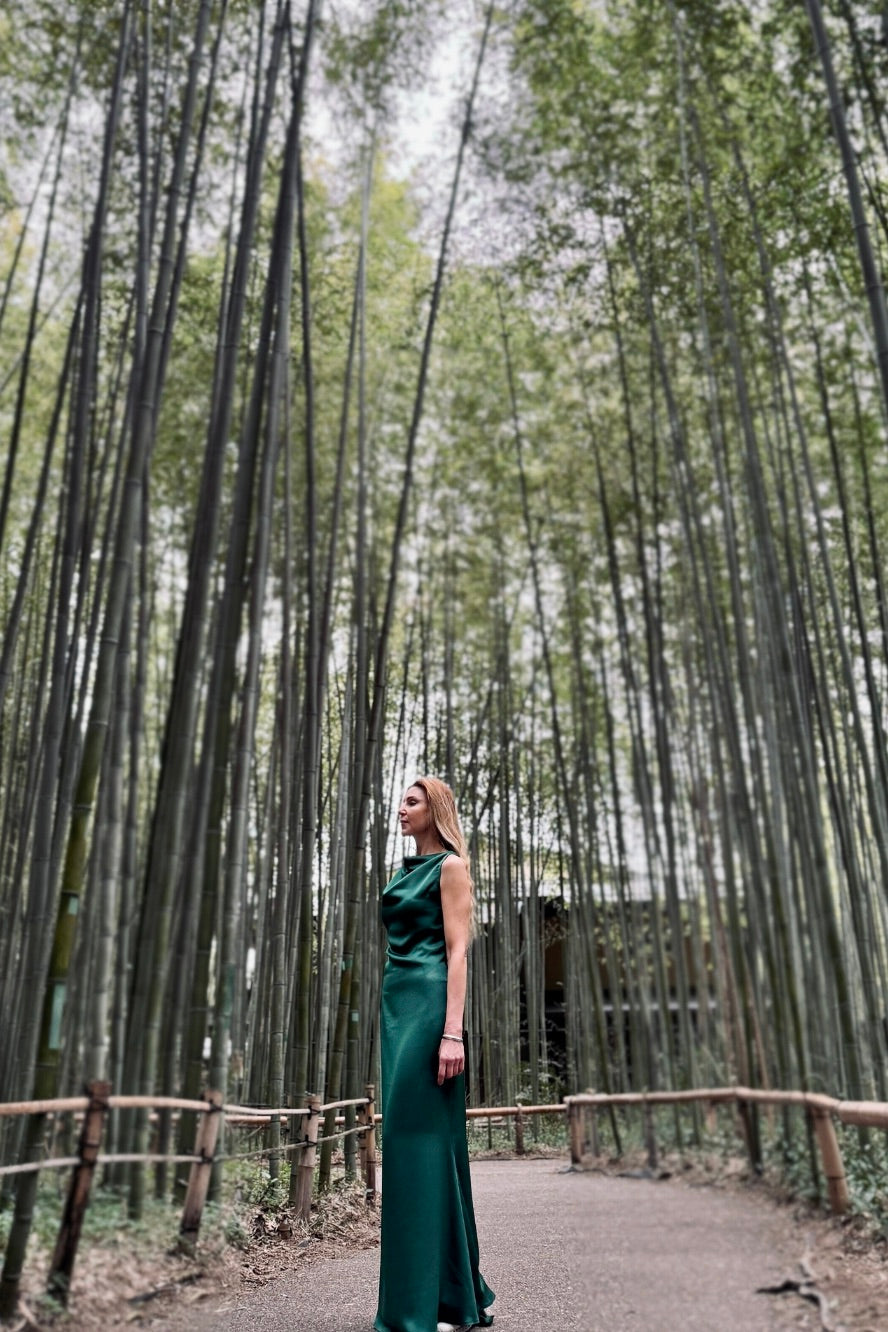 Emerald Green Crepe Dress