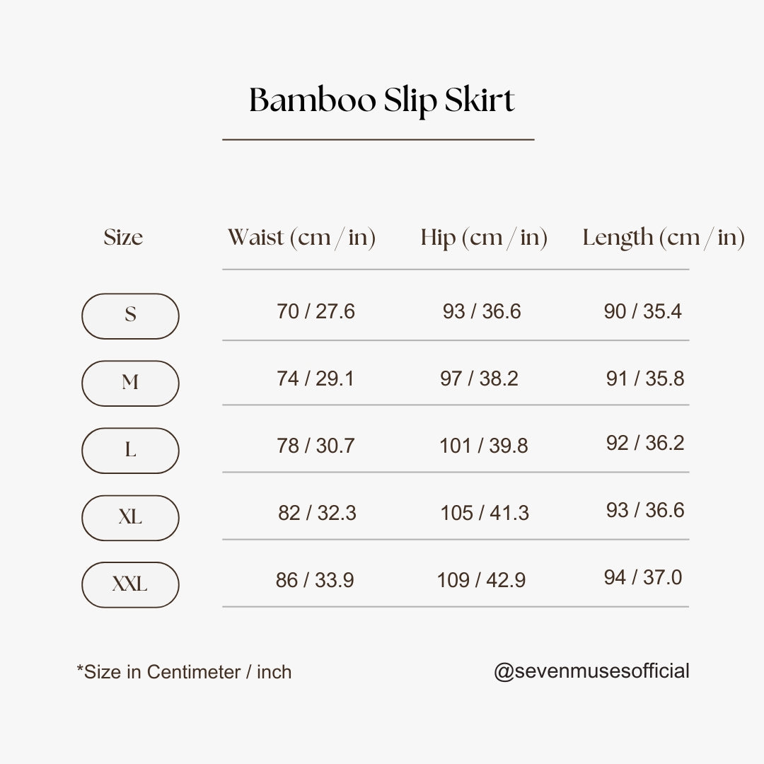 SILVER BAMBOO SLIP SKIRT