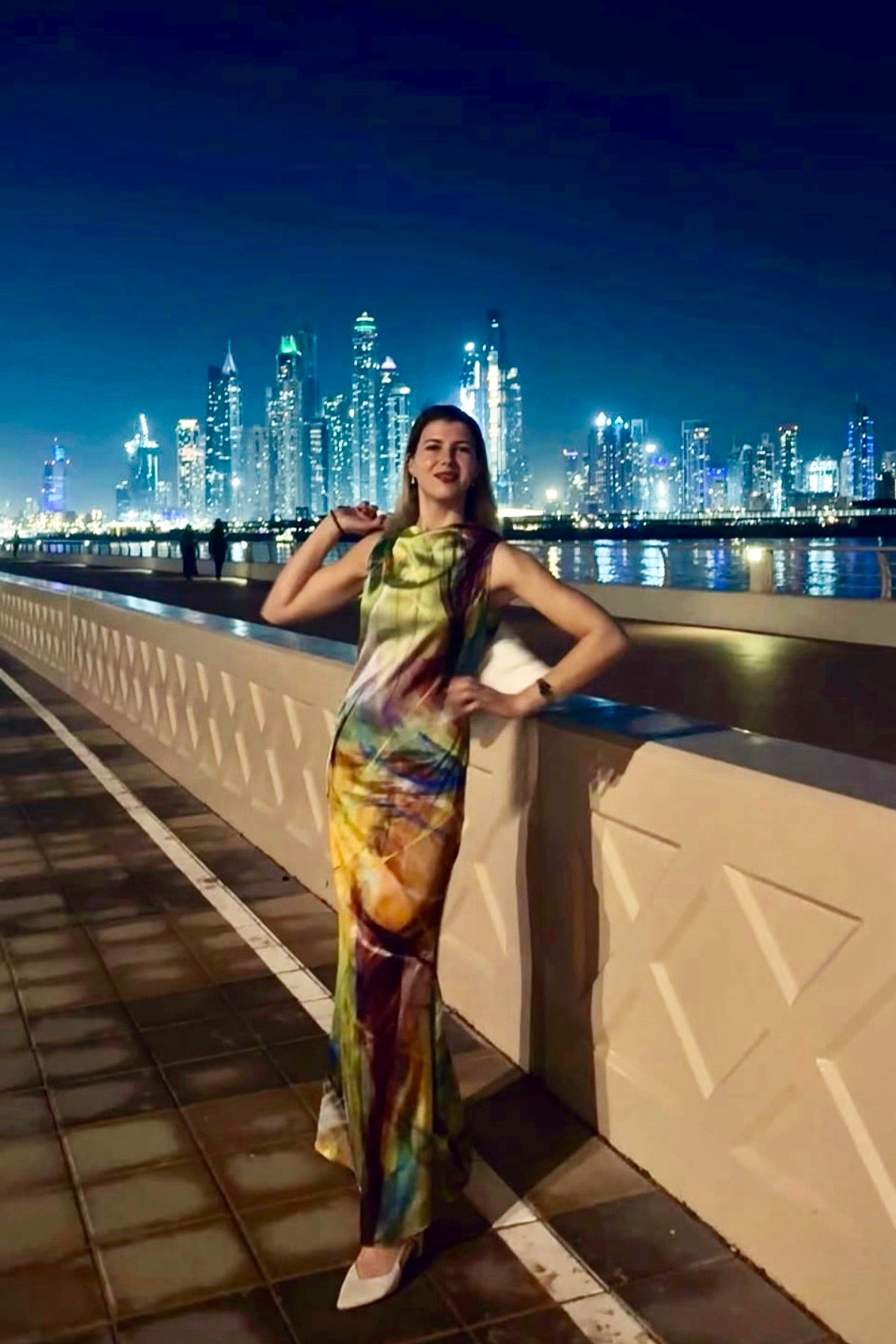 Dubai Synthwave Satin Dress