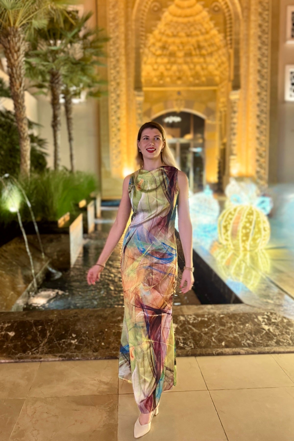 Dubai Synthwave Satin Dress