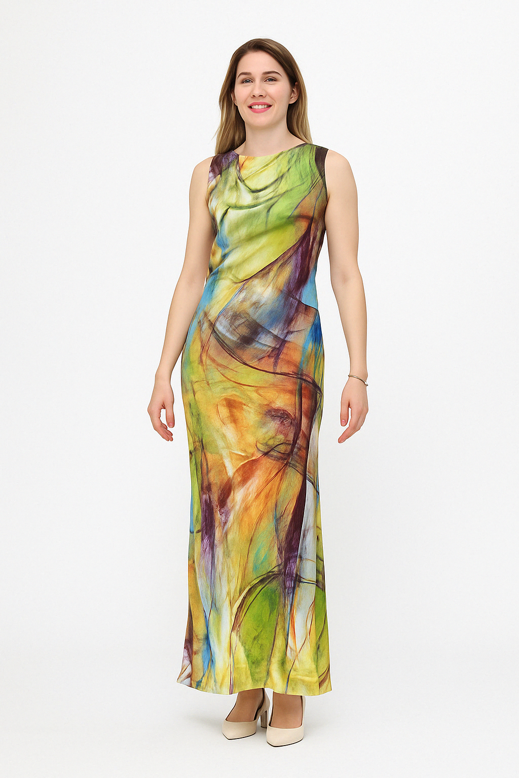 Dubai Synthwave Satin Dress