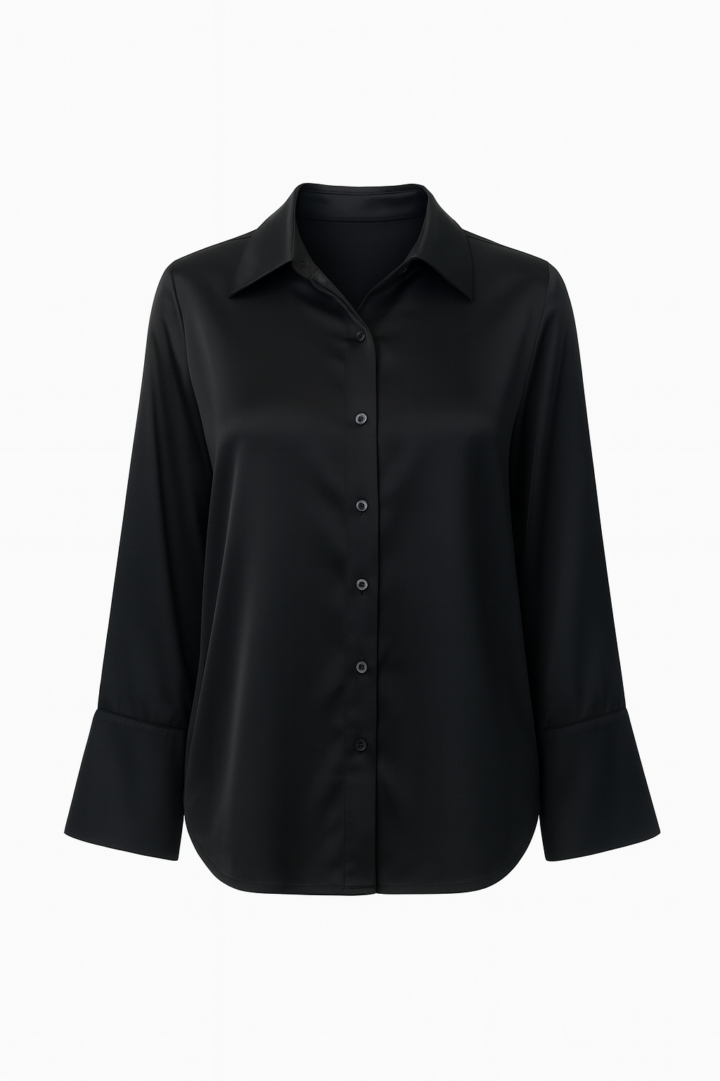 Noir Silky Satin Blouse