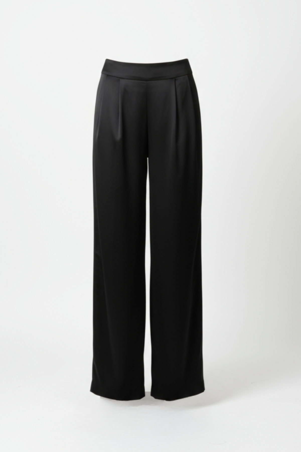 Noir Satin Wide-Leg Trousers