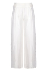 White Pure Silk Trousers