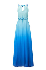 Ocean Breeze Satin Maxi Dress