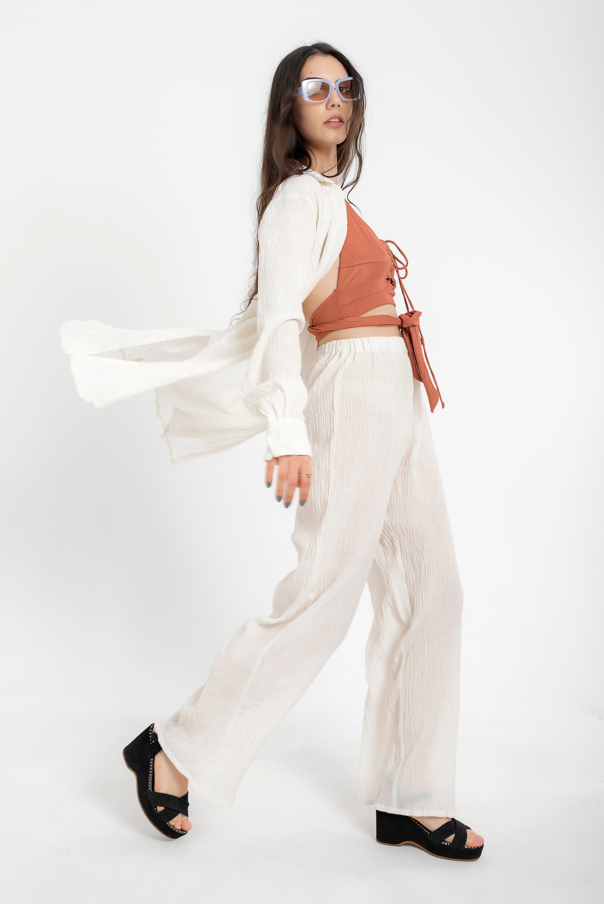 Butterfly Silk Trousers