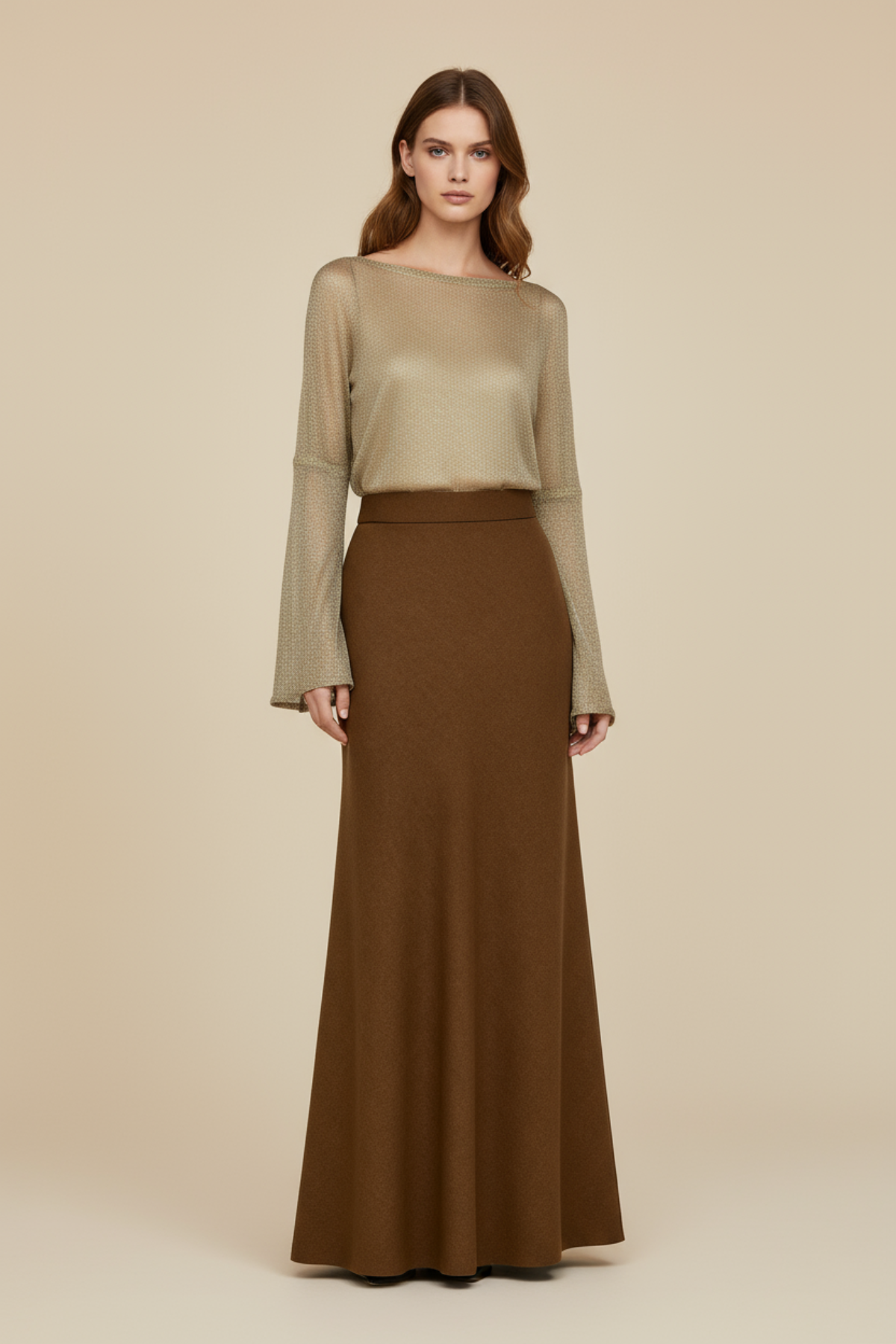 Coffee Maxi Skirt