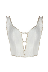 Pure Silver Silk Embroidered Gepiyer Corset