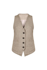 Mocha Silk & Wool Brown Waistcoat