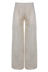 Pleated Silk and Organic Cotton Trousers