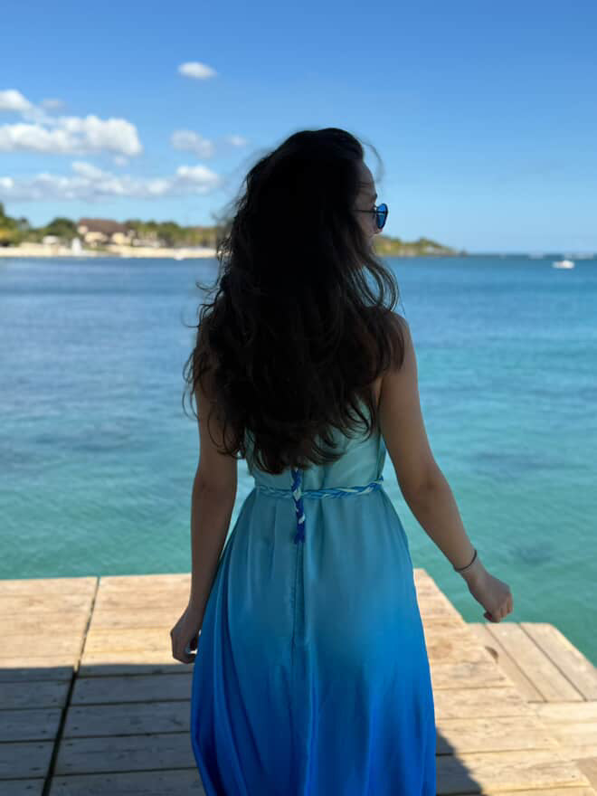 Ocean Breeze Satin Maxi Dress