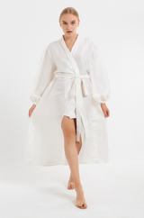 Pure Handwoven Silk White Robe