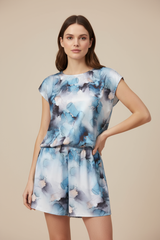 Golden Blue Satin Shorts