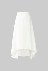 Luna Flow White Cotton Crepe Skirt