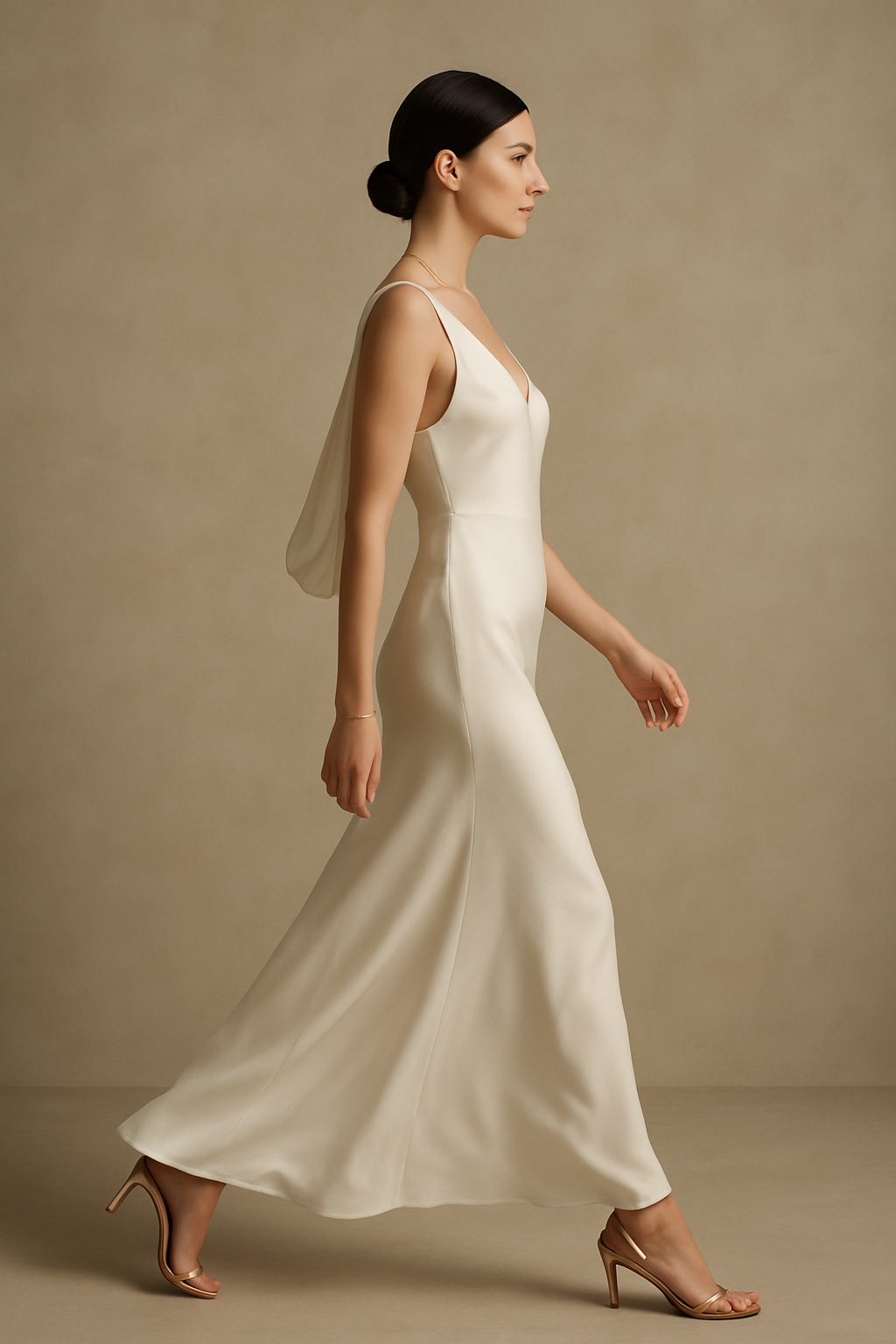 Eva Open Back Crepe Maxi Dress