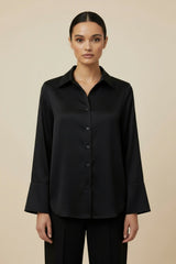 Noir Silky Satin Blouse